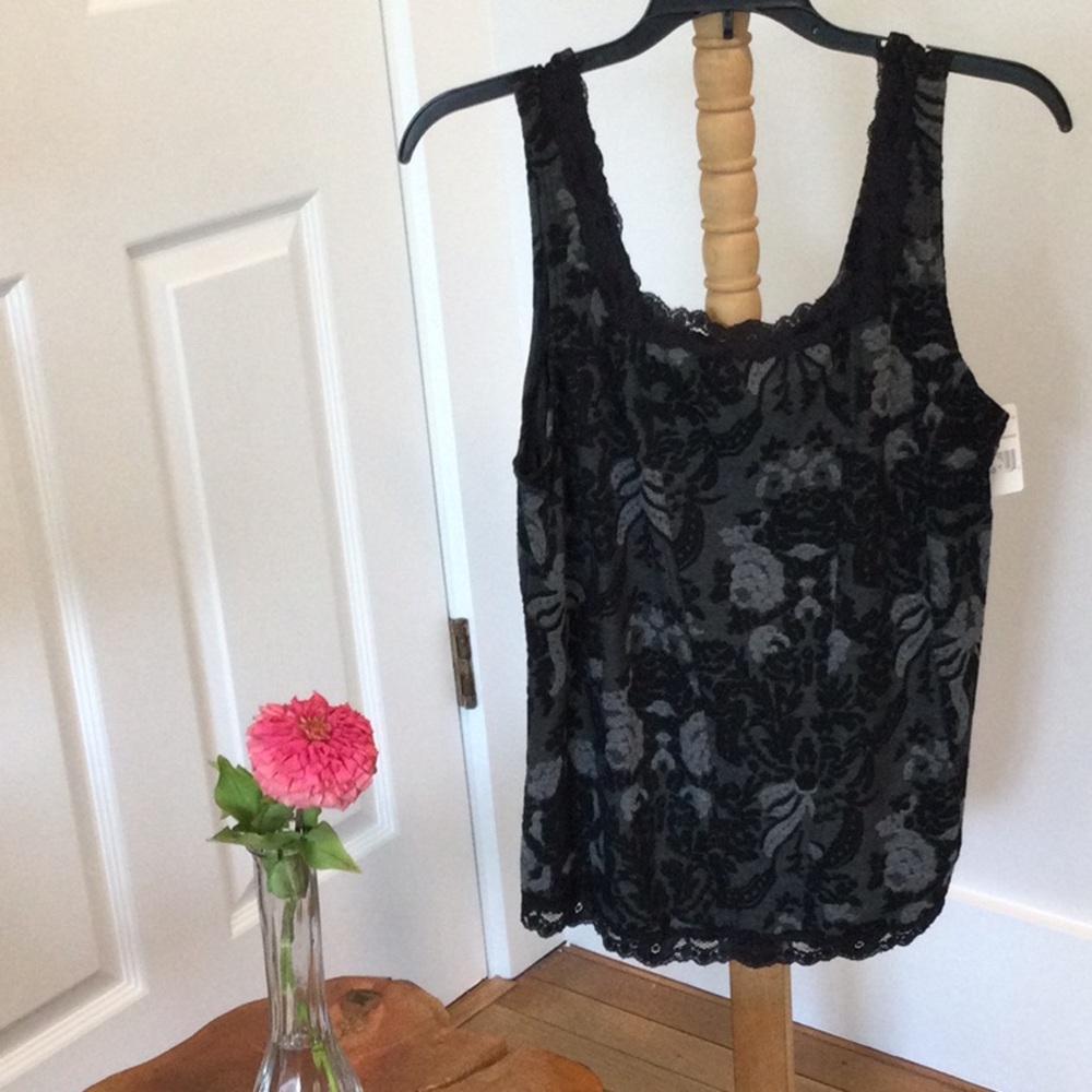 Elegant Black Lace Tank Top by Arianne